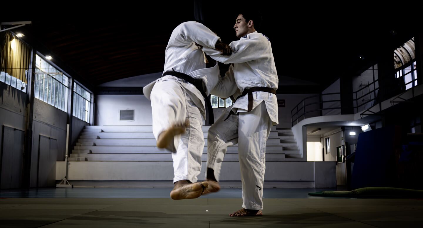 Treino de adultos no Clube de Judo 2009